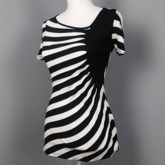 New York & Company Stretch Striped Top Size Small - Picture 4 of 8